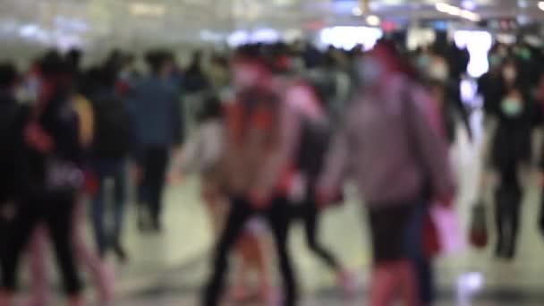 홍콩에서 움직이는 사람들을 희미하게 사람들 — 비디오