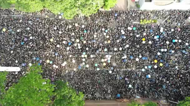 Million Protesters Stand Out Oppose Controversial Extradition Bill Which May — Stock Video