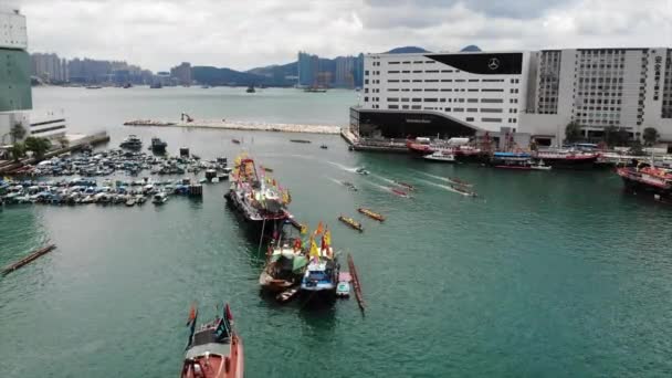Dragão Barco Corrida Hong Kong — Vídeo de Stock