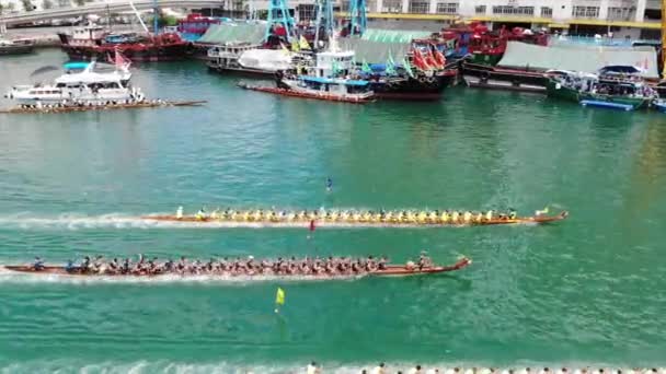 Sárkányhajó Versenyzés Hong Kongban — Stock videók