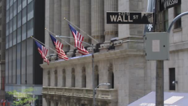 Fassade Der New Yorker Börse New York Heißt Das Große — Stockvideo