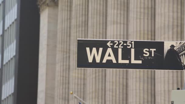 Fachada Bolsa Nueva York Nueva York Que Llama Gran Consejo — Vídeo de stock