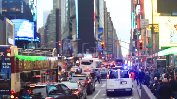 New York May 2019 Crowded Tourists Stay Times Square Times — стокове відео