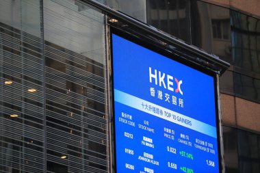 Hong Kong, 20 Nisan 2020: Hong Kong borsasının dışı.. 