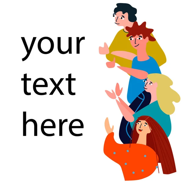 Tacksamhet och beundran koncept. Applauding människor vektor illustration med plats för dig text — Stock vektor