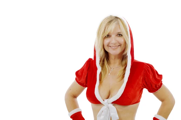 Belle femme sexy portant des vêtements santa claus — Photo