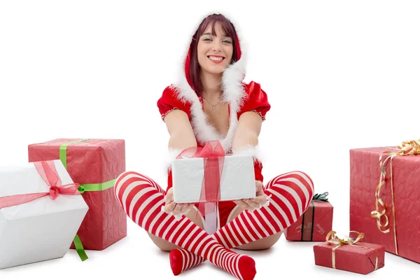 Hermosa chica sexy con ropa de Santa Claus — Foto de Stock