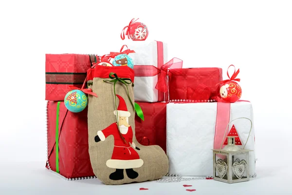 The Christmas gift boxes — Stock Photo, Image