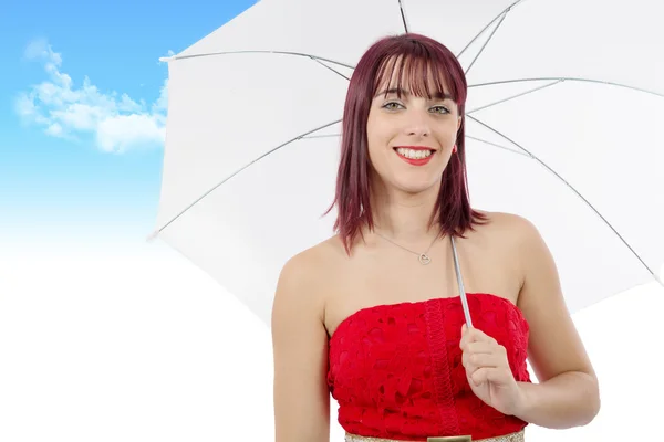 Mooie jonge vrouw met een paraplu — Stockfoto