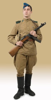 makineli tüfek, ww2 ile genç Sovyet askeri