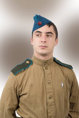 Genç bir Sovyet asker, ww2 portresi