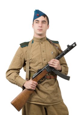 makineli tüfek, ww2 ile genç Sovyet askeri