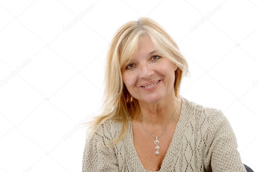 Portrait of mature smiling blond woman
