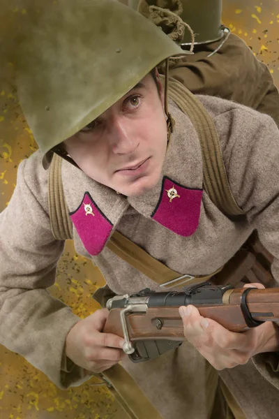 Soldado soviético ww2 ataque — Foto de Stock