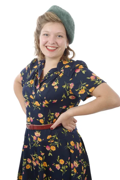 Bella donna con vestiti 1940 — Foto Stock