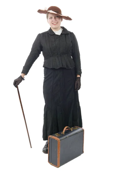 Jovem mulher em traje vintage 1900 — Fotografia de Stock