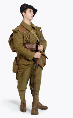 İkinci Dünya Savaşı sırasında Fransız dağ Piyade Asker 