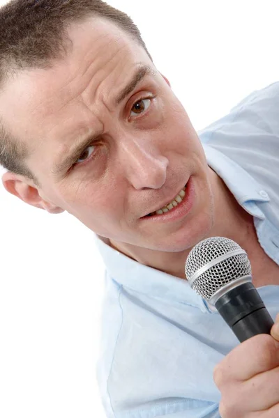 Handsome man singing — Stock Photo, Image