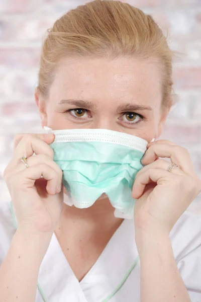 Beautiful young blonde nurse — Stock Photo, Image