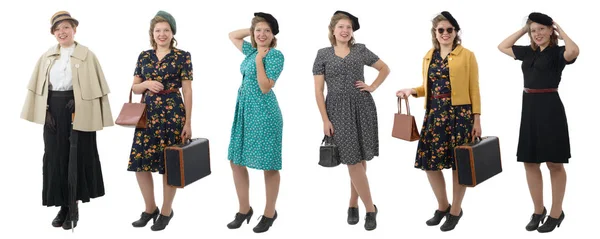 Hübsche Frau mit anderen Kleidern 1940 — Stockfoto