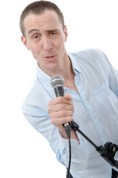 Handsome man singing — Stock Photo, Image