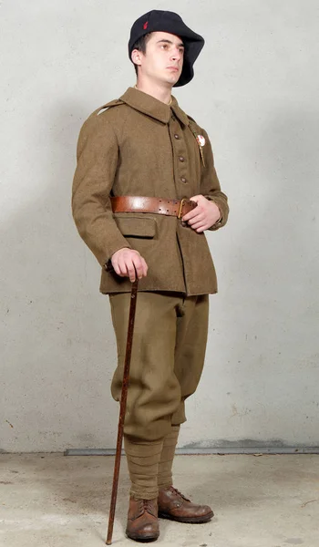 1940 lı yıllarda üniformalı asker Fransız — Stok fotoğraf