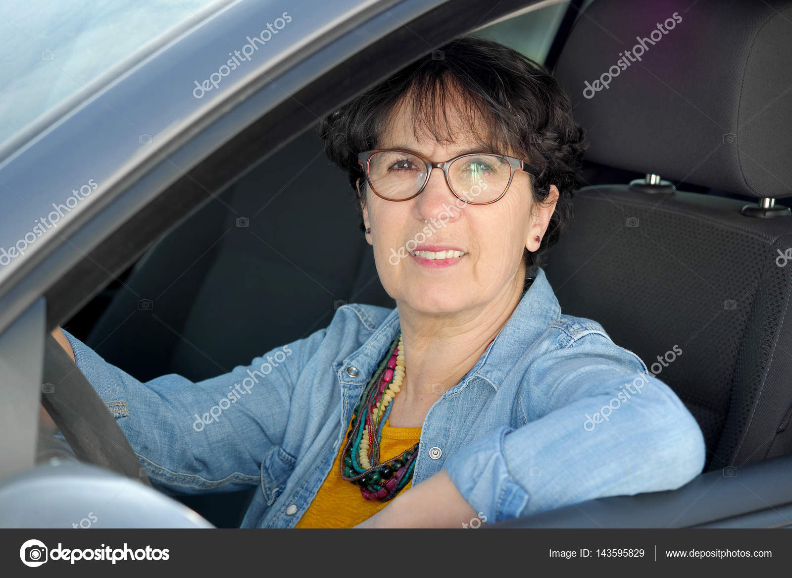 mature wife in car