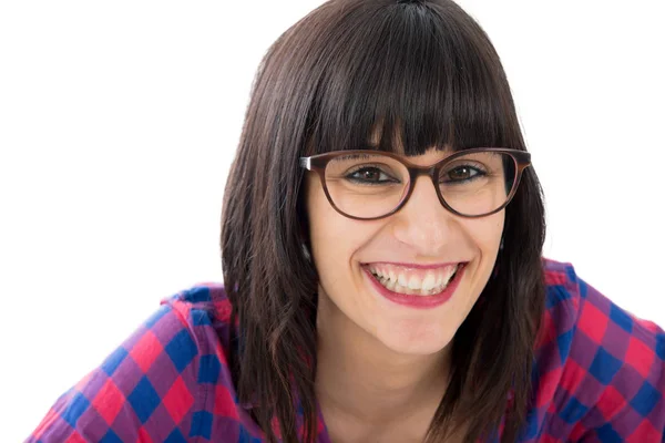 Atraktivní mladá žena s brýlemi — Stock fotografie