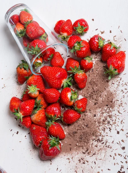 黑巧克力草莓 — 图库照片