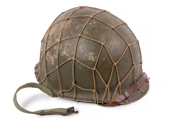 Casque militaire américain sur fond blanc — Photo