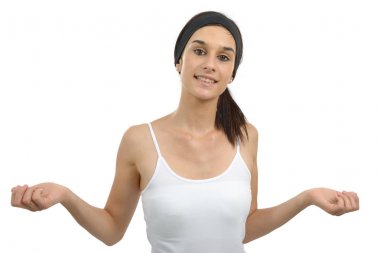 güzel bir genç kadın beyaz iç çamaşırı