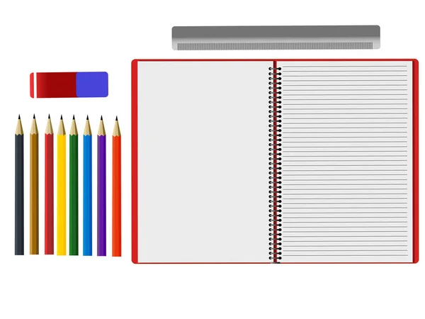 Assortment of school supplies on white background — Stock Photo, Image