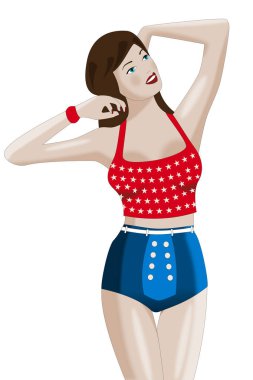 Beyaz arka plan üzerinde izole kız pin