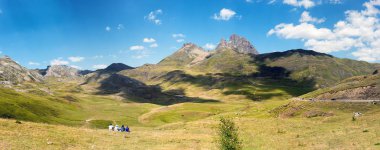 Fransızca Pyrenees Pic du Midi d'Ossau görünümünü
