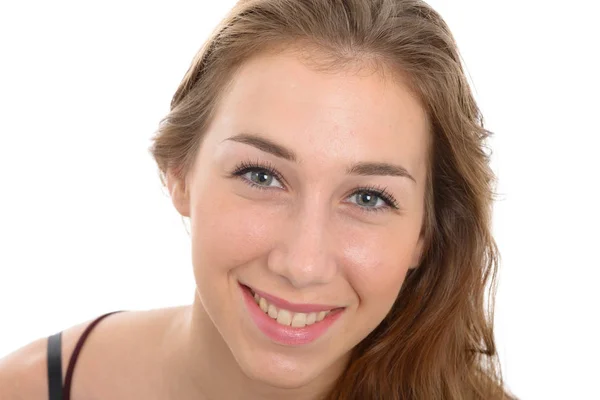 Portret młodej kobiety z pięknym uśmiechem — Zdjęcie stockowe