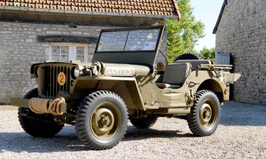 İkinci Dünya Savaşının Amerikan askeri jeep araç