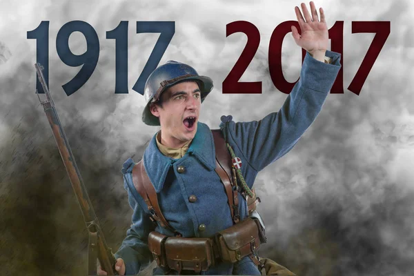 Attaque du soldat français 1917, 11 novembre — Photo