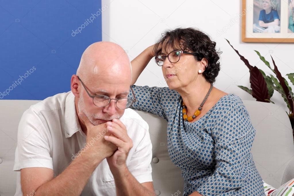 Mature couple having problems at home