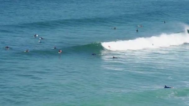 Surfistas da praia de Biarritz — Vídeo de Stock