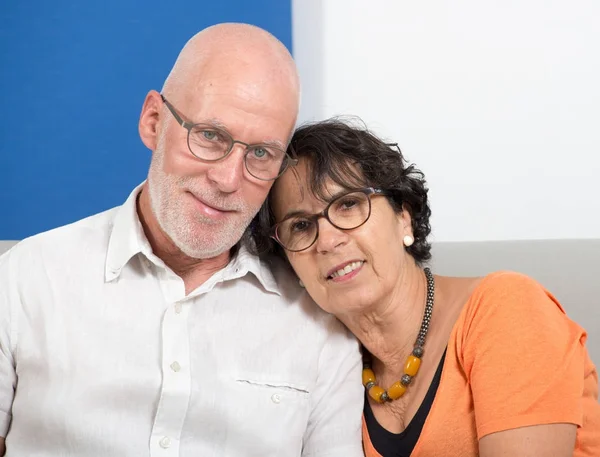 Happy senior couple in love, in their home — Stock Photo, Image