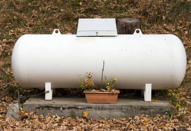 propan gazı tankı bir Bahçe.