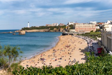 view of Biarritz beach in France clipart
