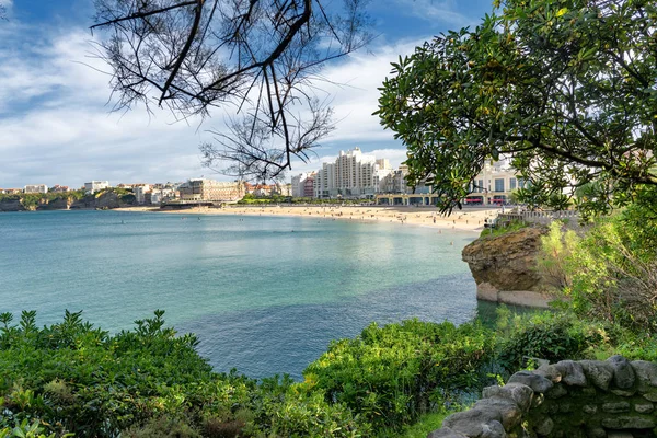 Vista sulla spiaggia di Biarritz in Francia — Foto Stock