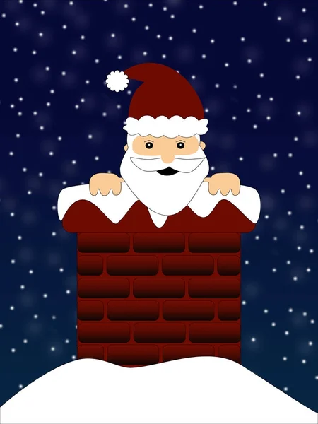 Santa claus wewnątrz komina — Zdjęcie stockowe
