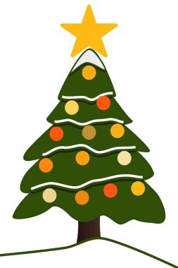 Beyaz arka planda izole edilmiş Noel ağacı