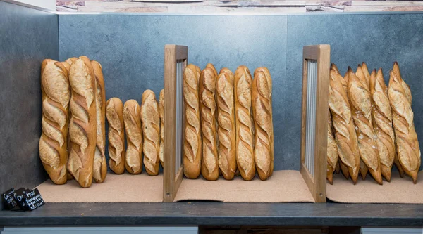 French breads in a bakery market — Stock Photo, Image