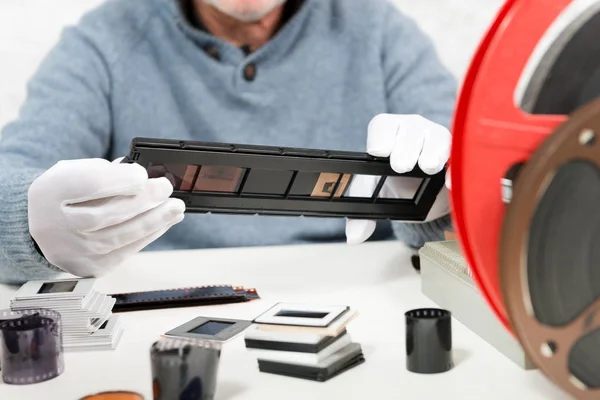 Scan slides and films to transform into digital data — Stock Photo, Image