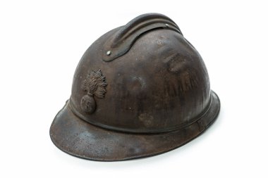 french helmet WW1 period on the white background clipart