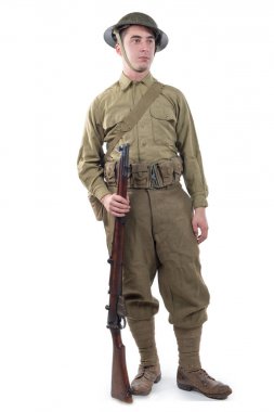 Fransa 1918, beyaz üzerine gelen 1.Dünya Savaşı İngiliz Ordusu asker