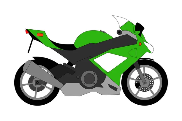 Moto da corsa verde isolato su sfondo bianco — Foto Stock